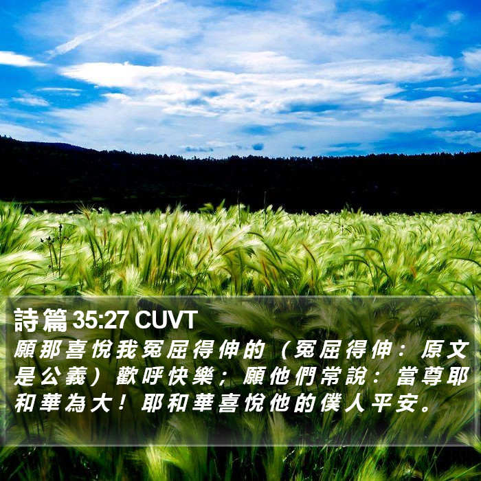 詩 篇 35:27 CUVT Bible Study