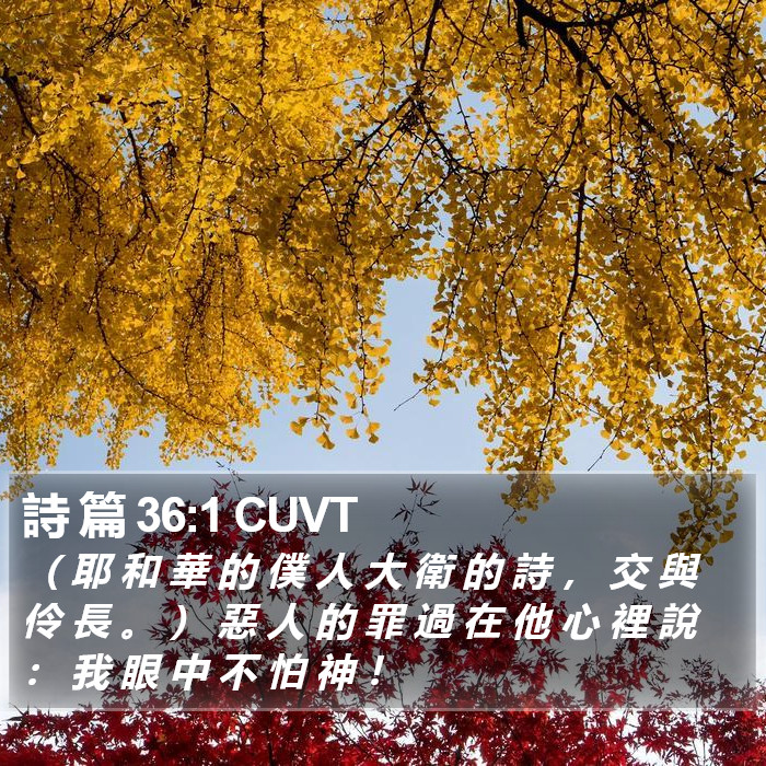 詩 篇 36:1 CUVT Bible Study