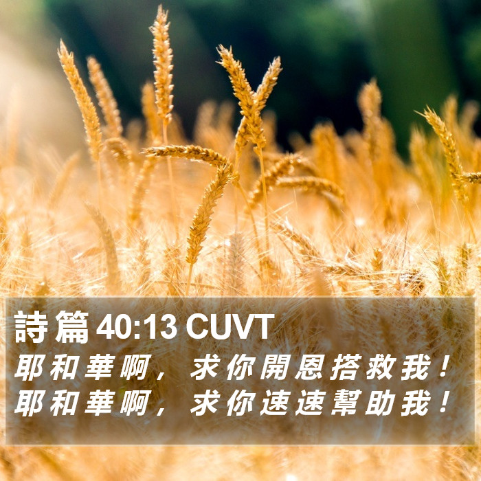 詩 篇 40:13 CUVT Bible Study