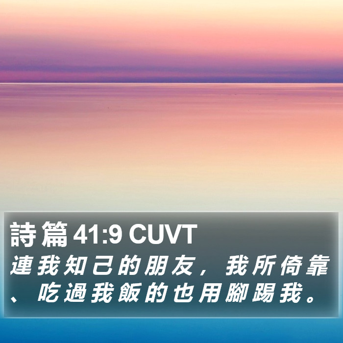 詩 篇 41:9 CUVT Bible Study
