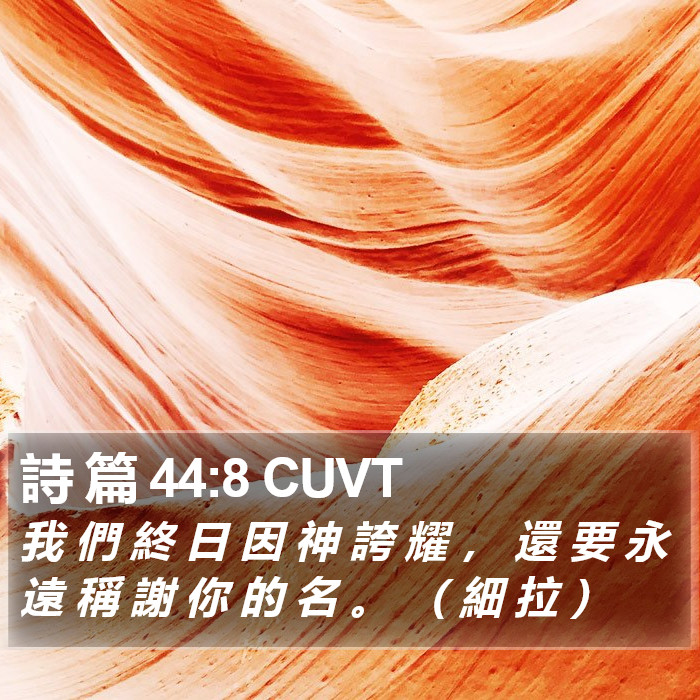 詩 篇 44:8 CUVT Bible Study