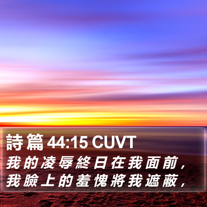 詩 篇 44:15 CUVT Bible Study