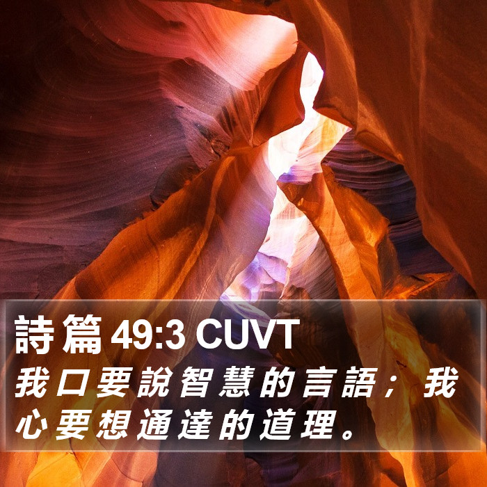 詩 篇 49:3 CUVT Bible Study