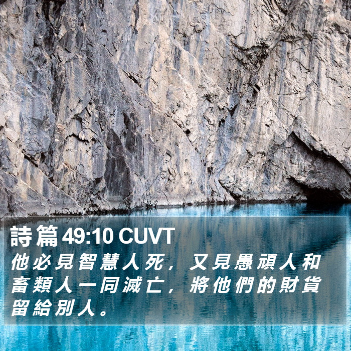 詩 篇 49:10 CUVT Bible Study