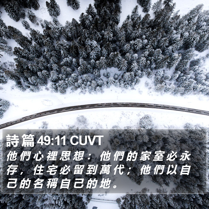 詩 篇 49:11 CUVT Bible Study