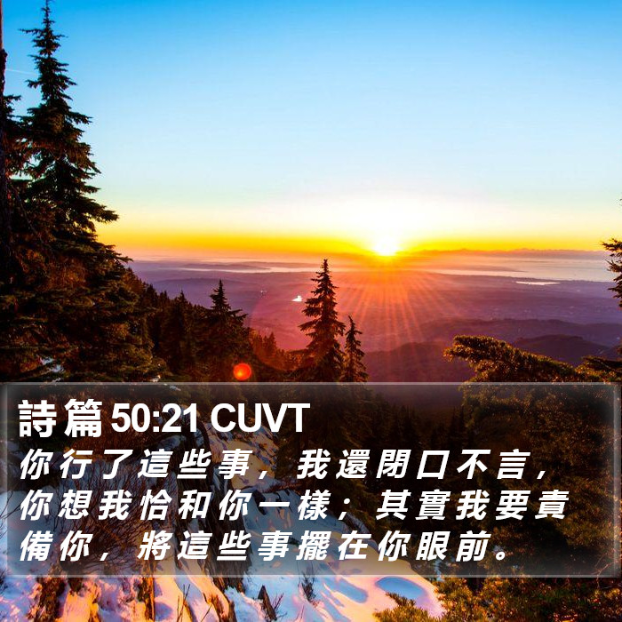 詩 篇 50:21 CUVT Bible Study