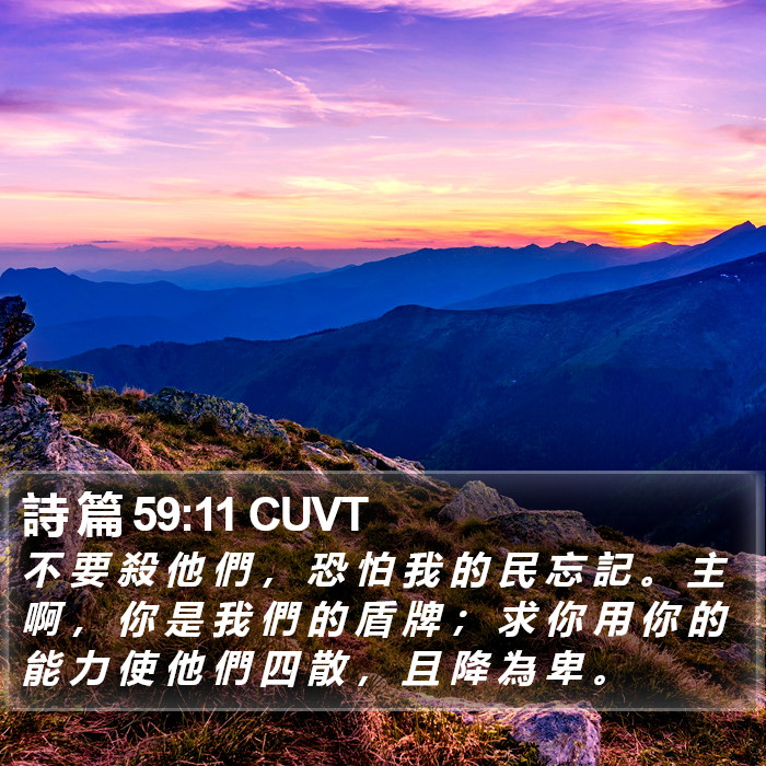 詩 篇 59:11 CUVT Bible Study