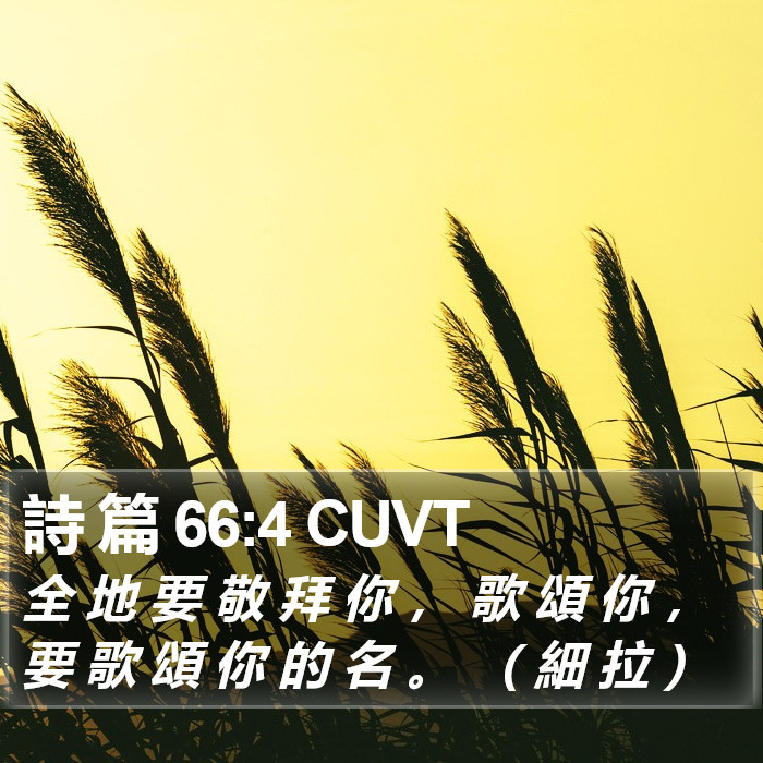 詩 篇 66:4 CUVT Bible Study