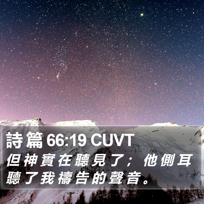 詩 篇 66:19 CUVT Bible Study