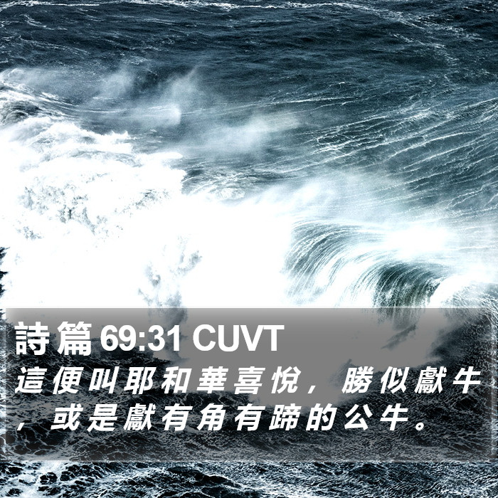 詩 篇 69:31 CUVT Bible Study