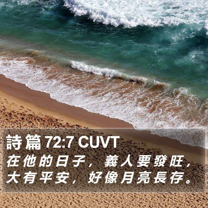 詩 篇 72:7 CUVT Bible Study
