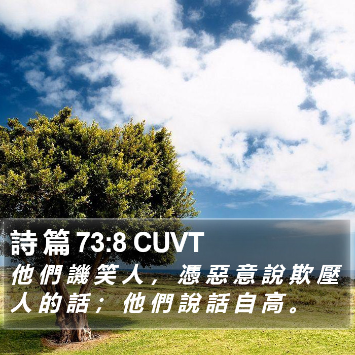 詩 篇 73:8 CUVT Bible Study