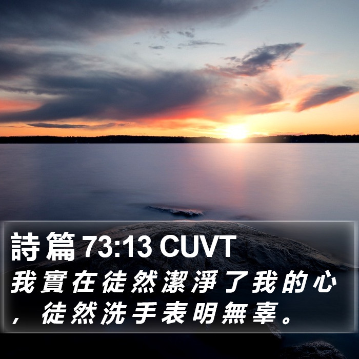 詩 篇 73:13 CUVT Bible Study