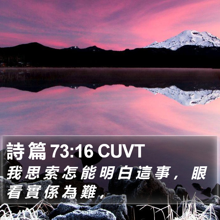 詩 篇 73:16 CUVT Bible Study
