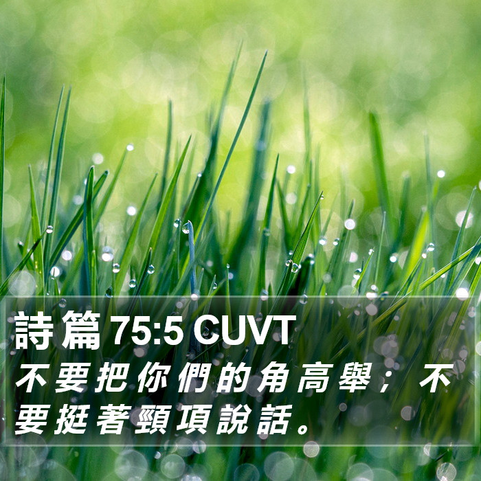 詩 篇 75:5 CUVT Bible Study