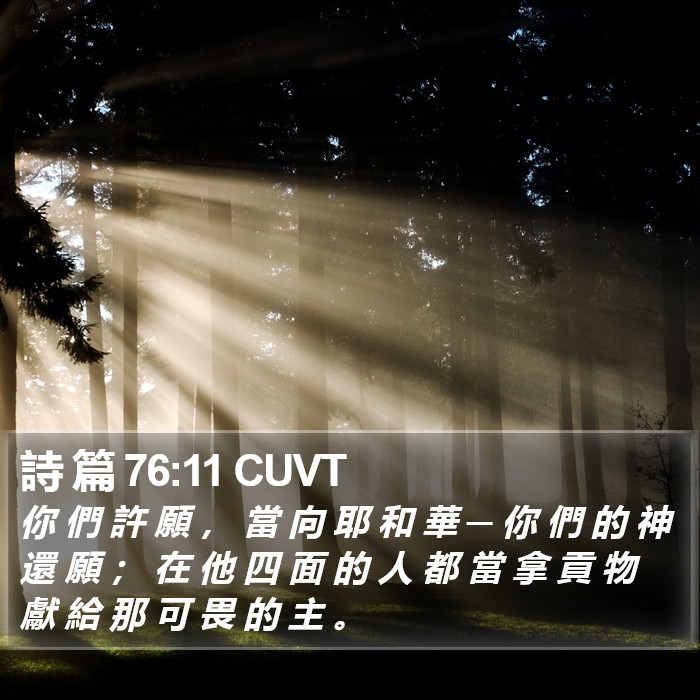 詩 篇 76:11 CUVT Bible Study