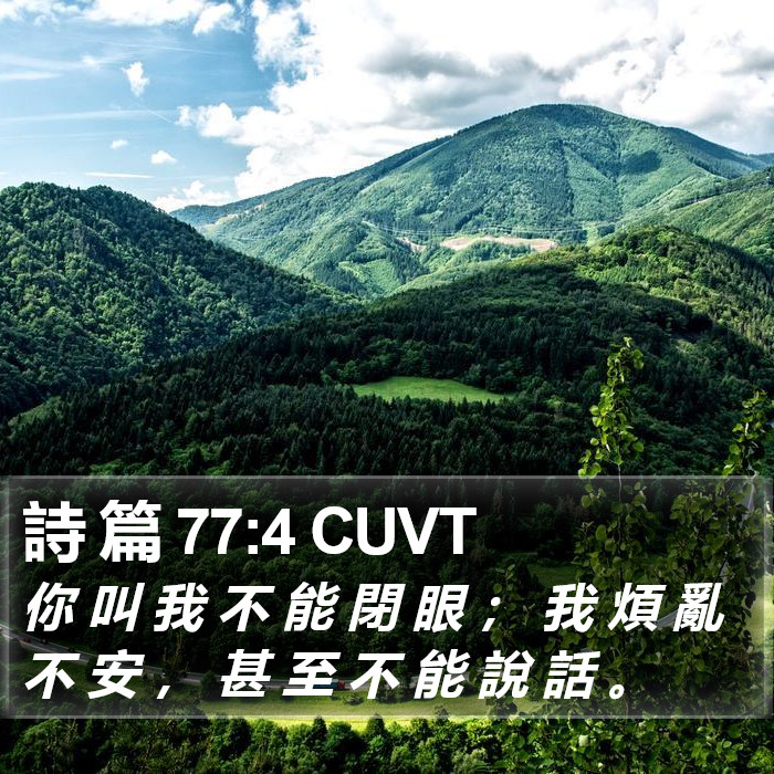 詩 篇 77:4 CUVT Bible Study