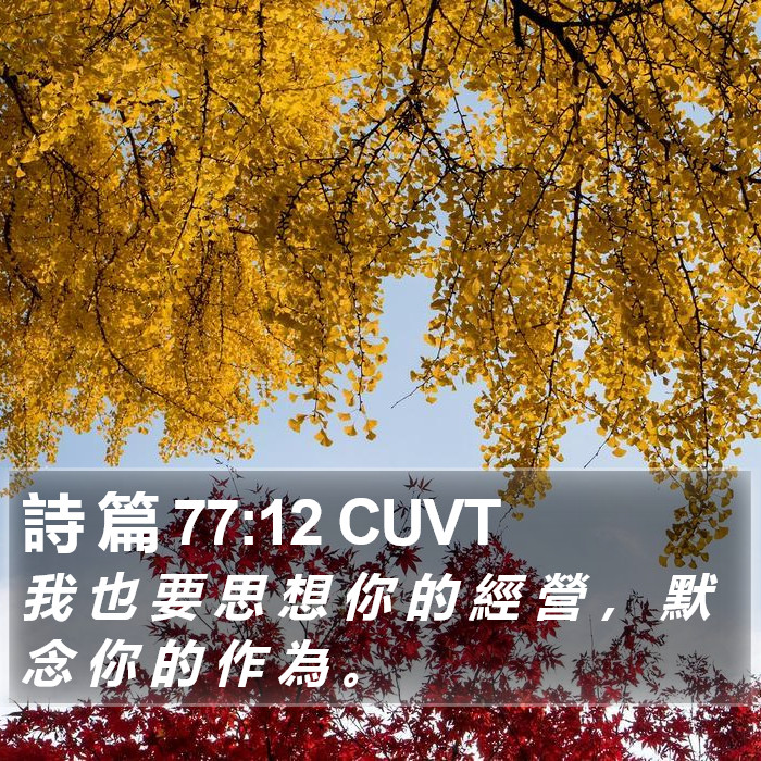 詩 篇 77:12 CUVT Bible Study