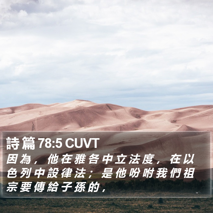 詩 篇 78:5 CUVT Bible Study