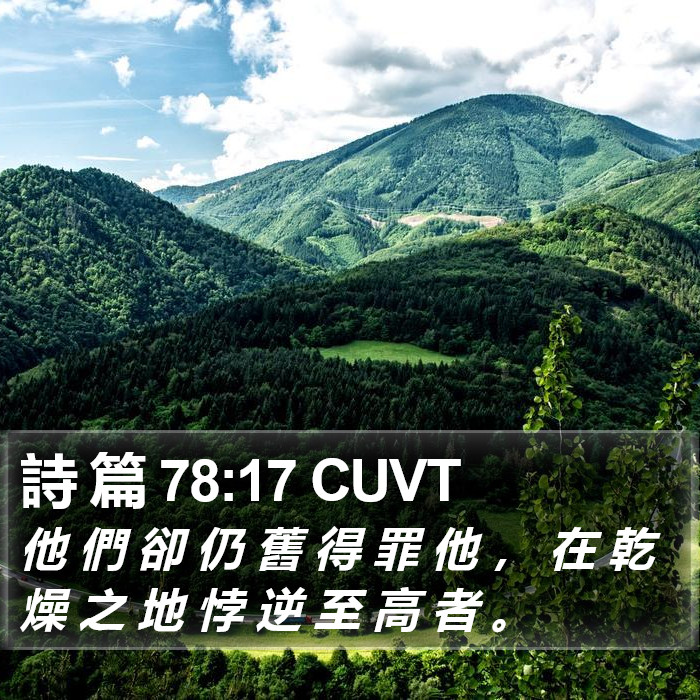 詩 篇 78:17 CUVT Bible Study