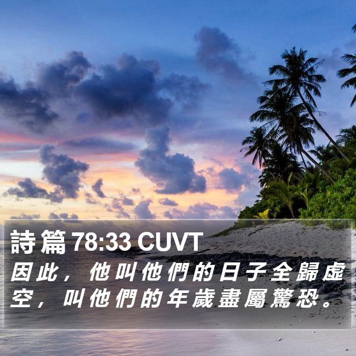 詩 篇 78:33 CUVT Bible Study