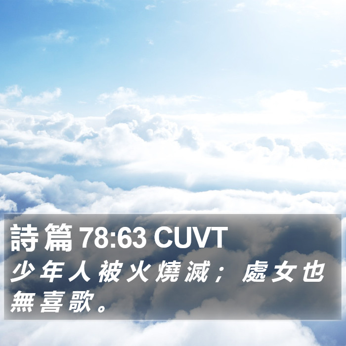 詩 篇 78:63 CUVT Bible Study
