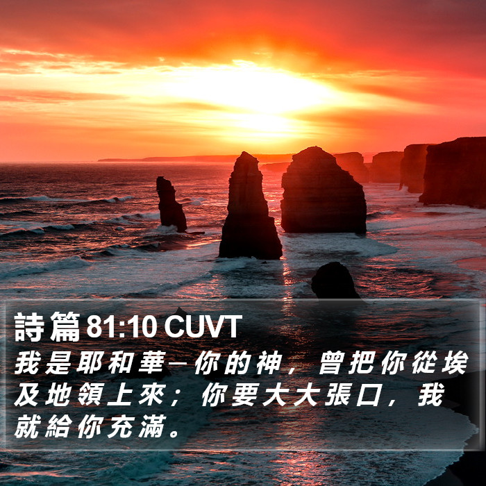 詩 篇 81:10 CUVT Bible Study