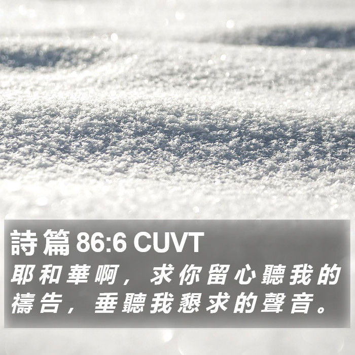 詩 篇 86:6 CUVT Bible Study