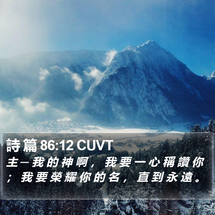 詩 篇 86:12 CUVT Bible Study