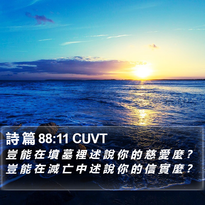 詩 篇 88:11 CUVT Bible Study