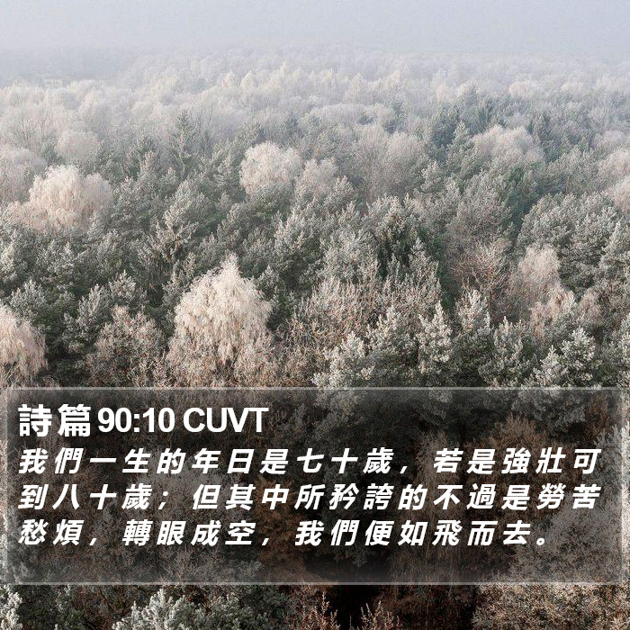詩 篇 90:10 CUVT Bible Study