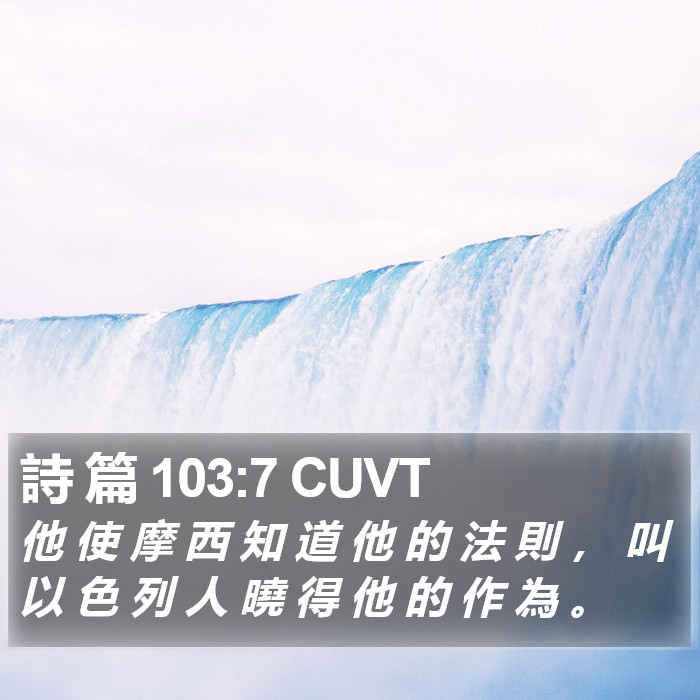 詩 篇 103:7 CUVT Bible Study