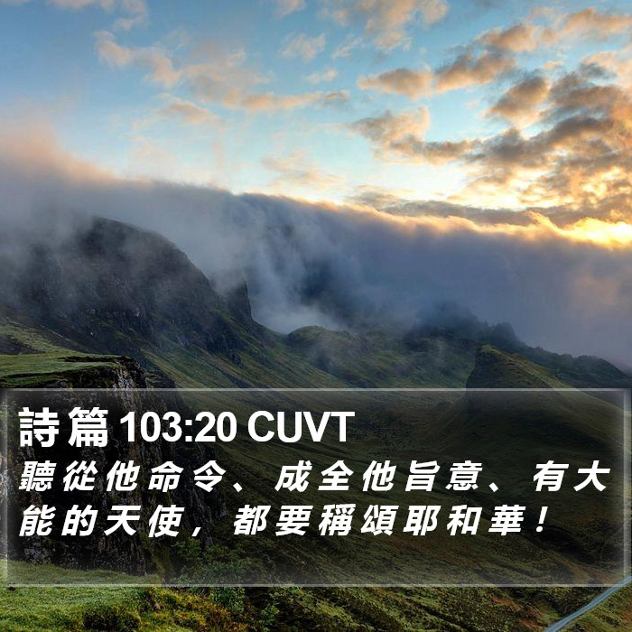 詩 篇 103:20 CUVT Bible Study