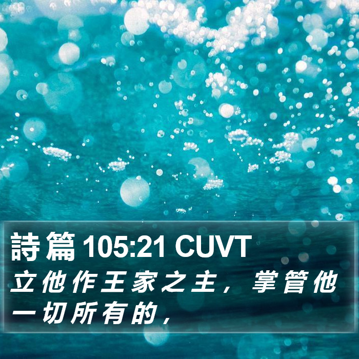詩 篇 105:21 CUVT Bible Study
