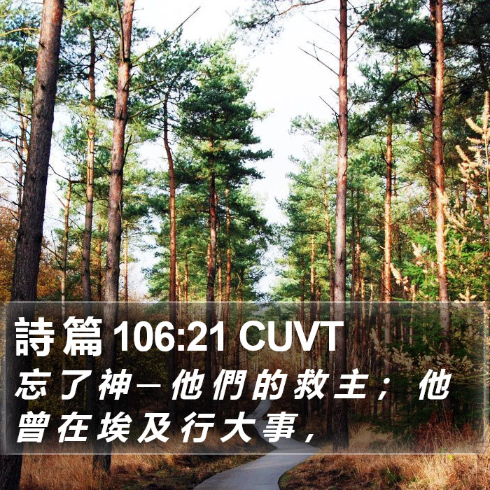 詩 篇 106:21 CUVT Bible Study