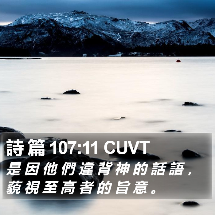 詩 篇 107:11 CUVT Bible Study