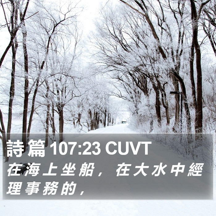 詩 篇 107:23 CUVT Bible Study