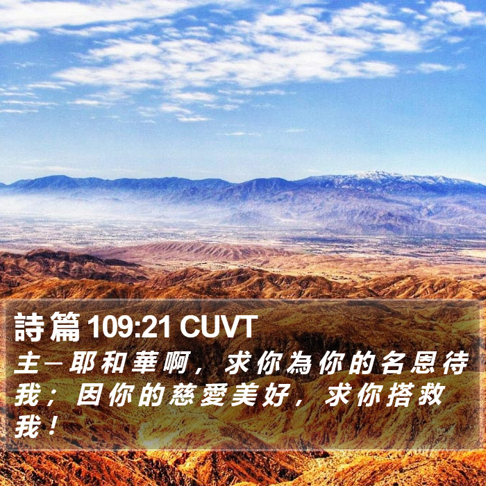 詩 篇 109:21 CUVT Bible Study