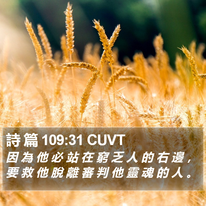 詩 篇 109:31 CUVT Bible Study