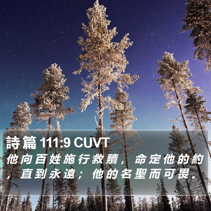 詩 篇 111:9 CUVT Bible Study
