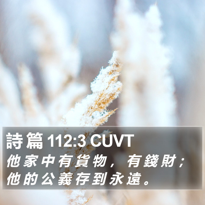 詩 篇 112:3 CUVT Bible Study