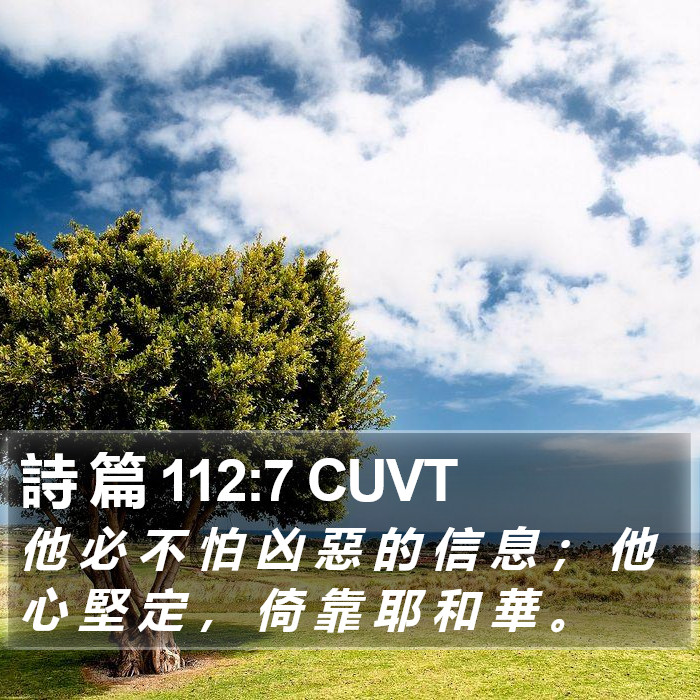 詩 篇 112:7 CUVT Bible Study