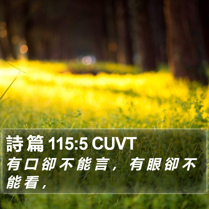 詩 篇 115:5 CUVT Bible Study