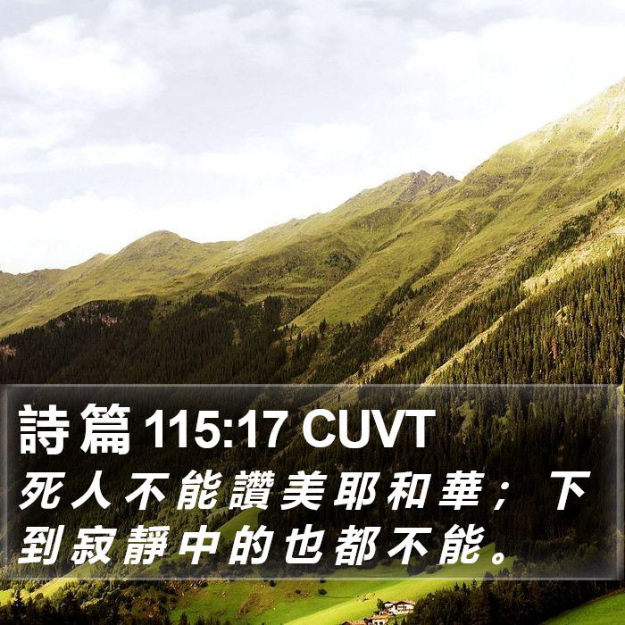 詩 篇 115:17 CUVT Bible Study