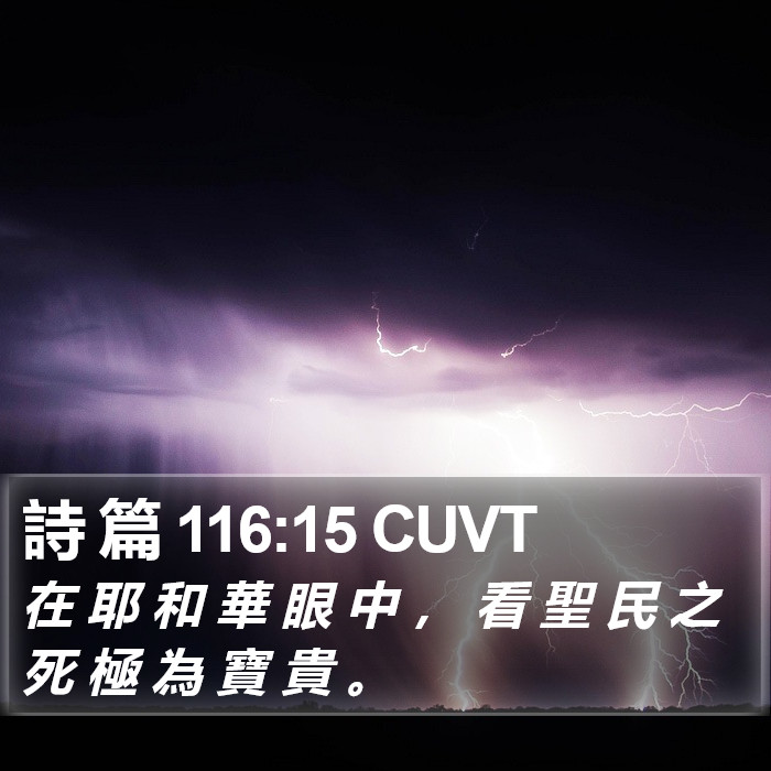 詩 篇 116:15 CUVT Bible Study