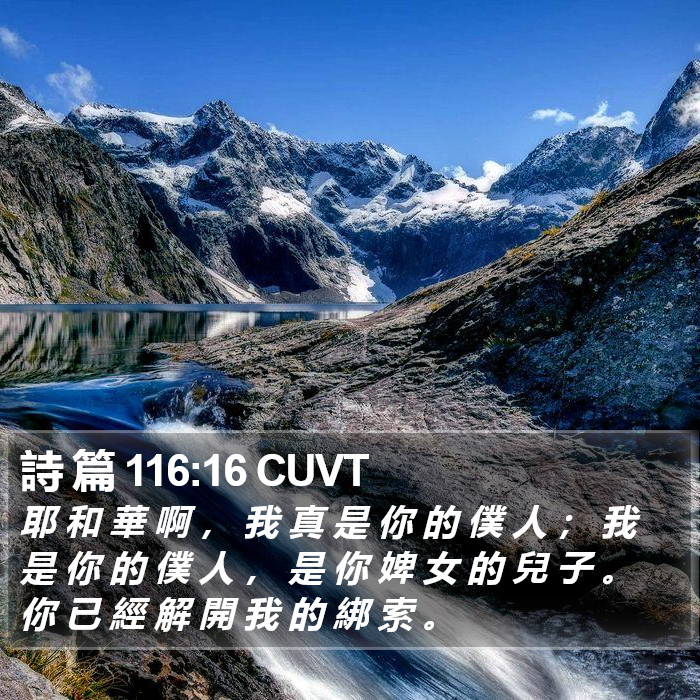詩 篇 116:16 CUVT Bible Study