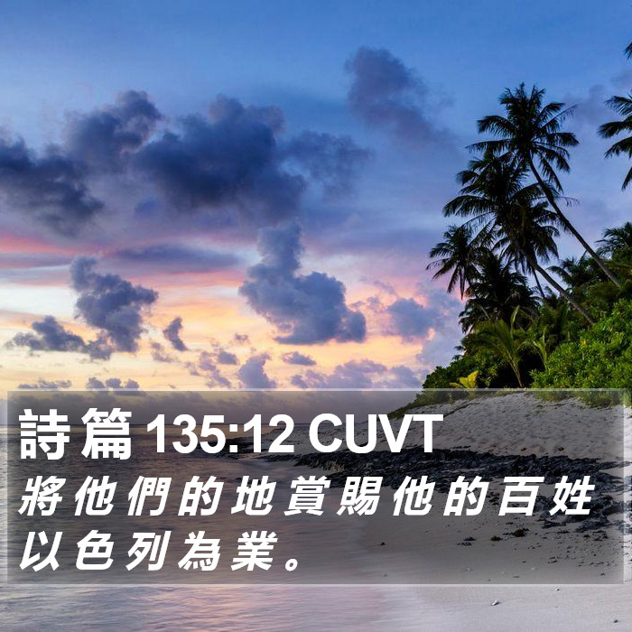 詩 篇 135:12 CUVT Bible Study