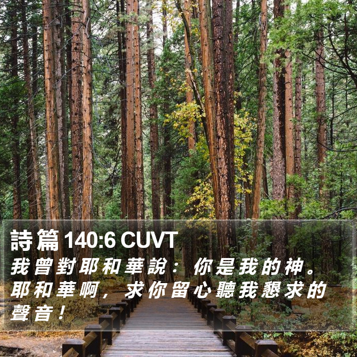 詩 篇 140:6 CUVT Bible Study