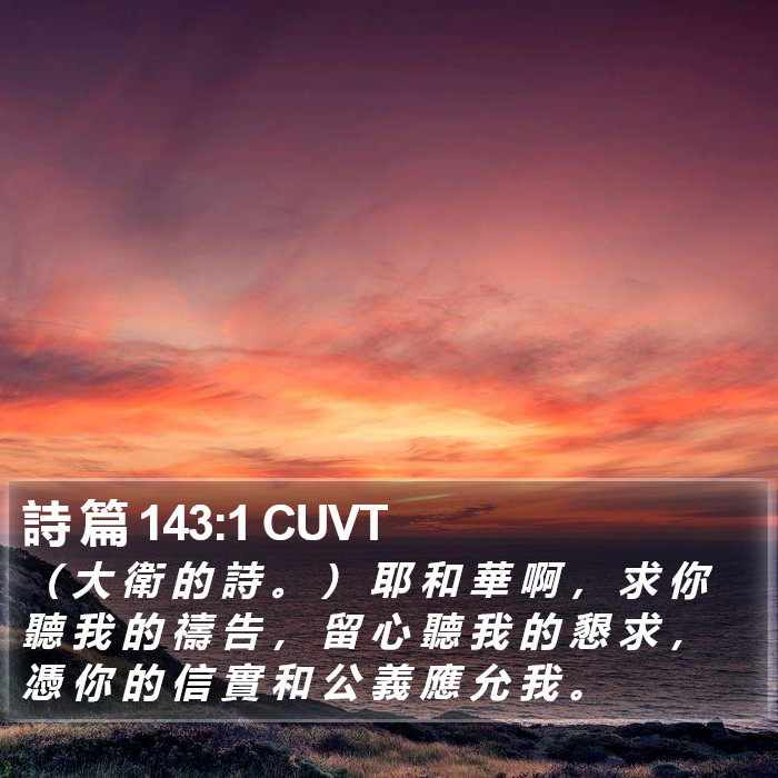 詩 篇 143:1 CUVT Bible Study