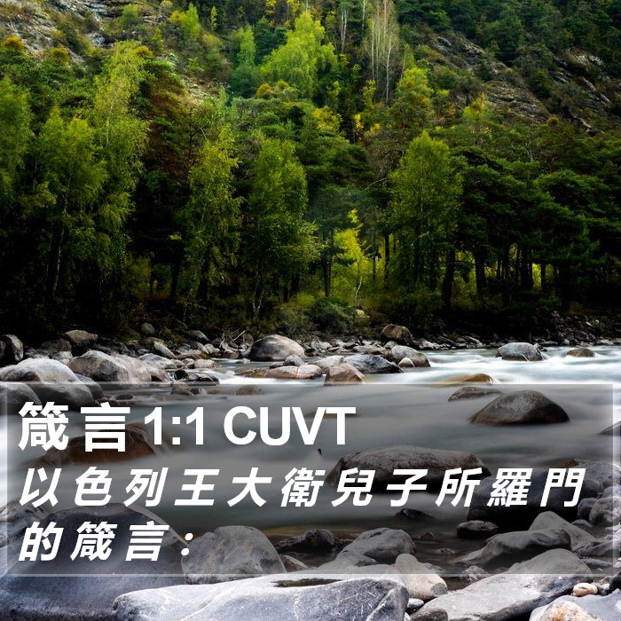 箴 言 1:1 CUVT Bible Study